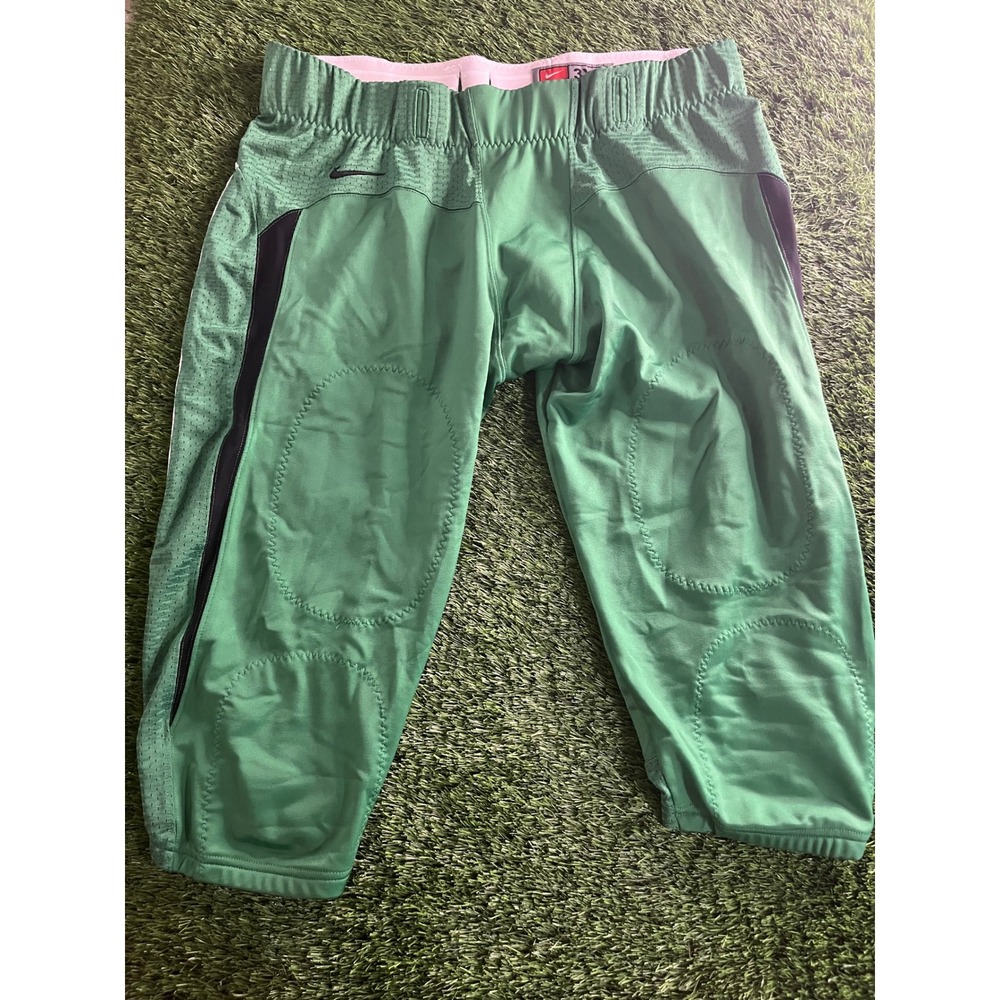Nike Mens Football Pants 3XL Green White Padded 3/4 Length Integrated Pads